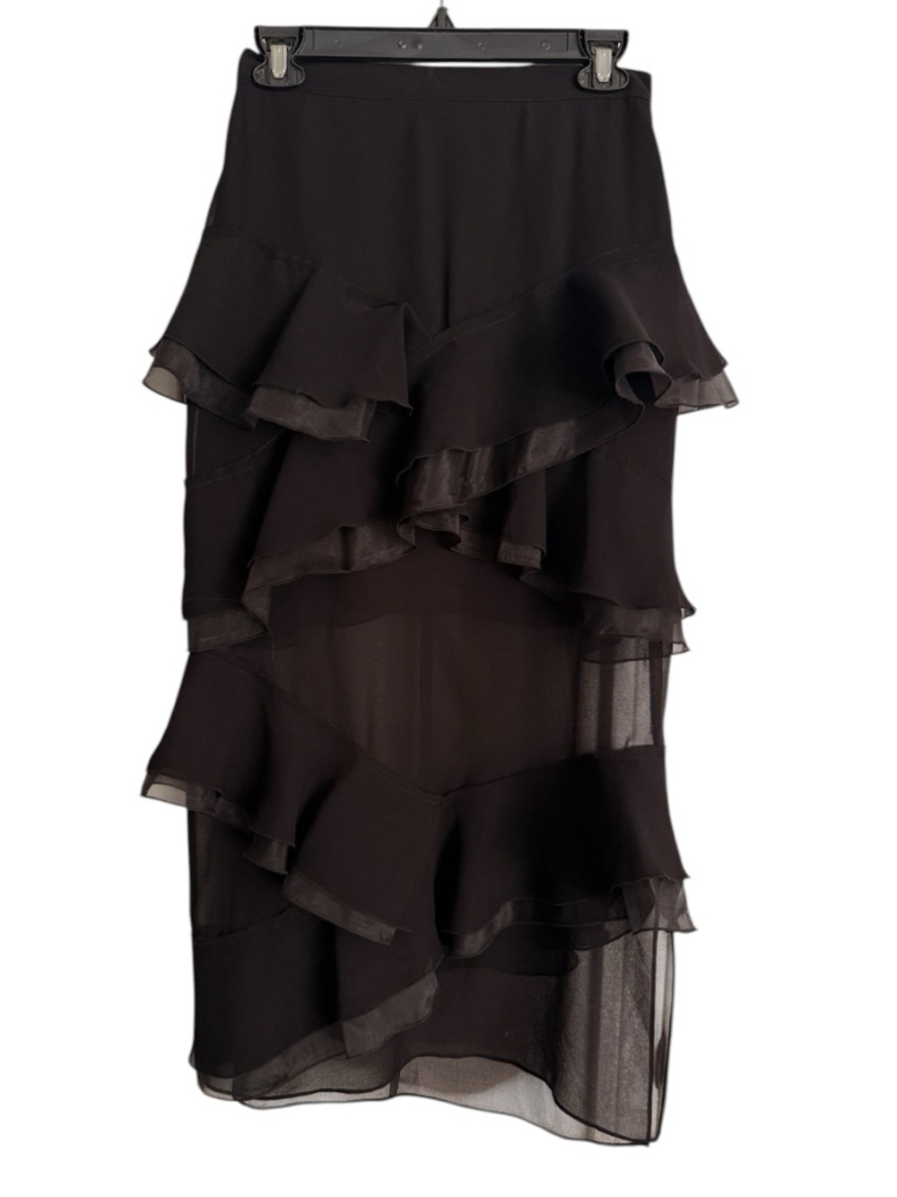 NORDSTROM CHELSEA28 black ruffles tiered skirt XS NWT